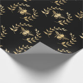 gouden  bijen embleem overlay cadeaupapier (Hoek)