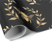 gouden  bijen embleem overlay cadeaupapier (Rol Hoek)