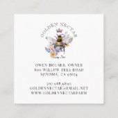  Gouden Bijen Logo Honingbij Imker Vierkante Visitekaartje (Achterkant)