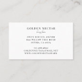  Gouden Bijen Logo Honingbij Imker Visitekaartje (Achterkant)