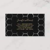 gouden bijen op FAUX goudsparken Beehive zwart Visitekaartje (Achterkant)