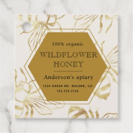 gouden bijenkoningin apiary monogram honingpot bedankjes labels