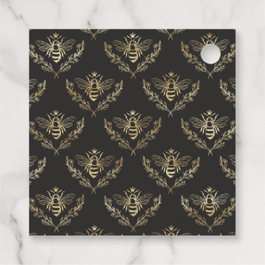  gouden bijenkoningin apiary monogram honingpot bedankjes labels (Achterkant)