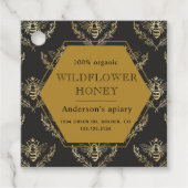  gouden bijenkoningin apiary monogram honingpot bedankjes labels (Voorkant)