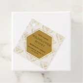  gouden bijenkoningin apiary monogram honingpot bedankjes labels (In situ)