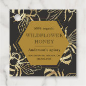  gouden bijenkoningin apiary monogram honingpot bedankjes labels (Voorkant)
