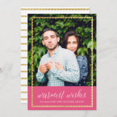 Gouden bijgesneden warme wensen roze (Voorkant / Achterkant)