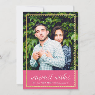 Gouden bijgesneden warme wensen roze