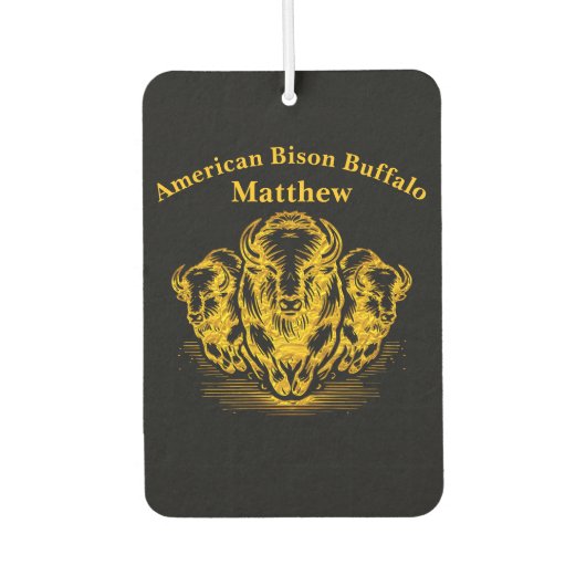 Gouden Bison Stampede in een Wild Prairie-omgeving Luchtverfrisser (Voorkant)