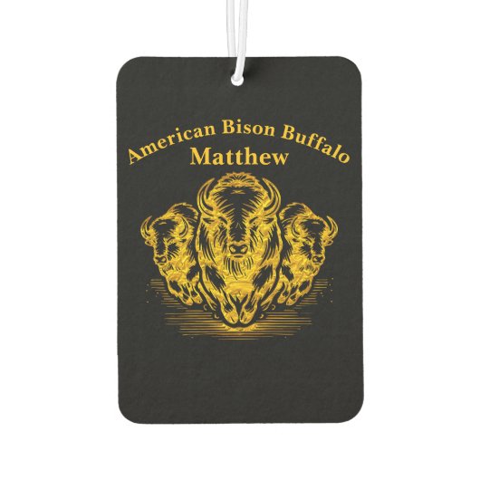 Gouden Bison Stampede in een Wild Prairie-omgeving Luchtverfrisser (Achterkant)