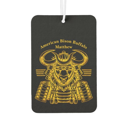 Gouden Bison Warrior Design in Samurai Armor Luchtverfrisser (Achterkant)