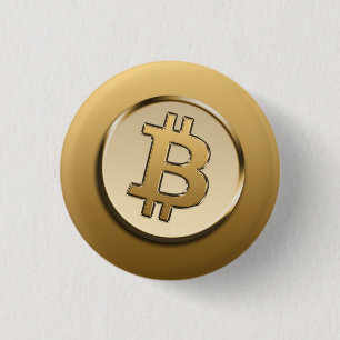Gouden Bitcoin badge Ronde Button 3,2 Cm