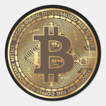 Gouden Bitcoin Cryptocurrency Geld Stickers