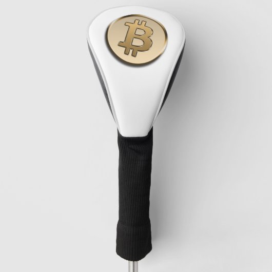 Gouden Bitcoin Golf Head Cover (Voorkant)