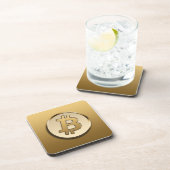Gouden Bitcoin Harde plastic onderzetter (Rechterzijde)