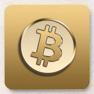 Gouden Bitcoin Harde plastic onderzetter
