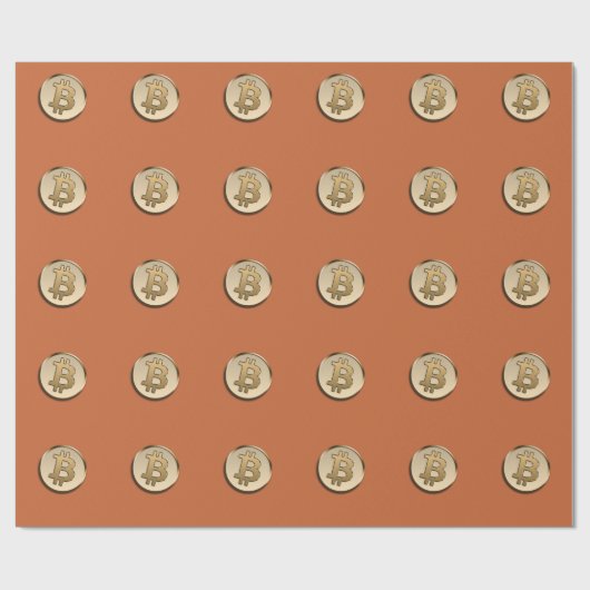 Gouden Bitcoin Inpakpapier (Vlak)