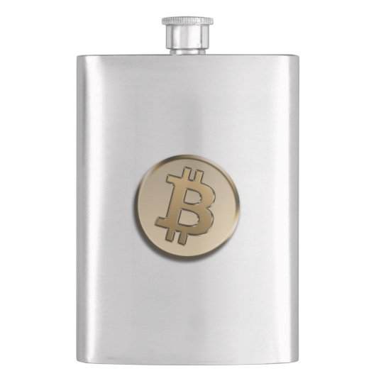 Gouden Bitcoin Klassieke Fles Flacon (Voorkant)