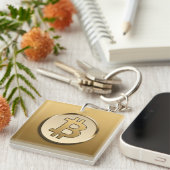 Gouden Bitcoin Sleutelhanger (Voorkant Rechts)