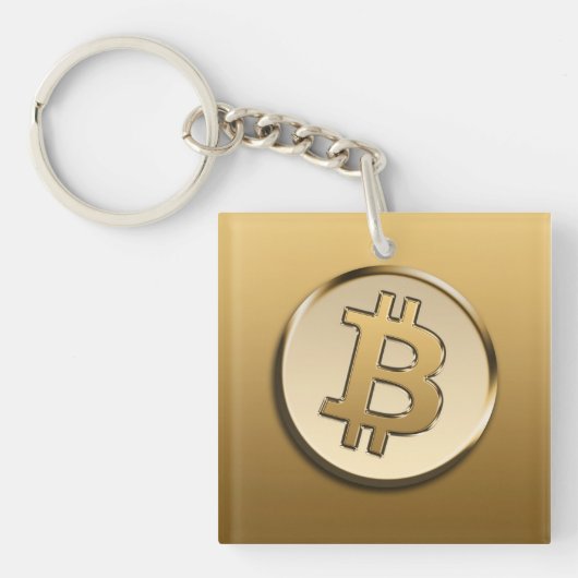 Gouden Bitcoin Sleutelhanger (voorkant)