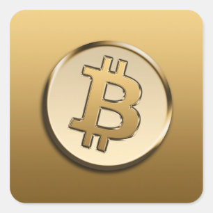 Gouden Bitcoin sticker