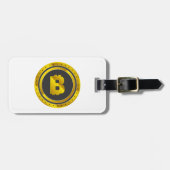 Gouden Bitcoin-symbool digitale valuta Bagagelabel (Voorkant horizontaal)