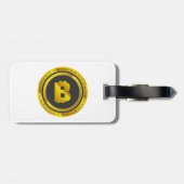 Gouden Bitcoin-symbool digitale valuta Bagagelabel (Achterkant horizontaal)