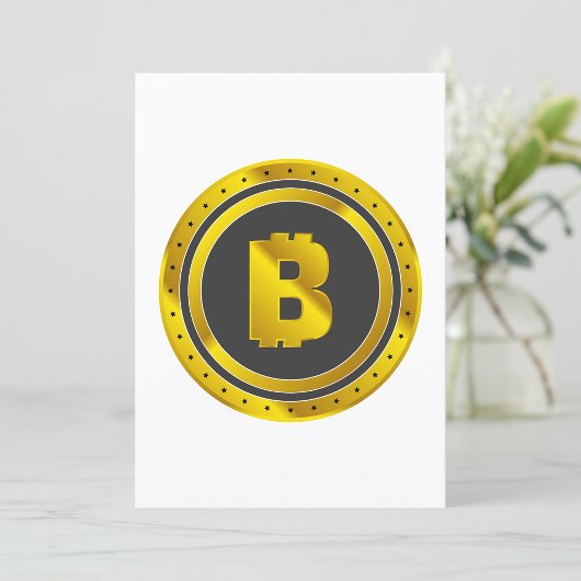 Gouden Bitcoin Symbool Digitale Valuta Kaart