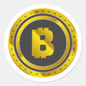 Gouden Bitcoin-symbool digitale valuta Ronde Sticker (Voorkant)