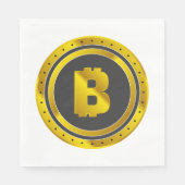 Gouden Bitcoin-symbool digitale valuta Servet (Voorkant)