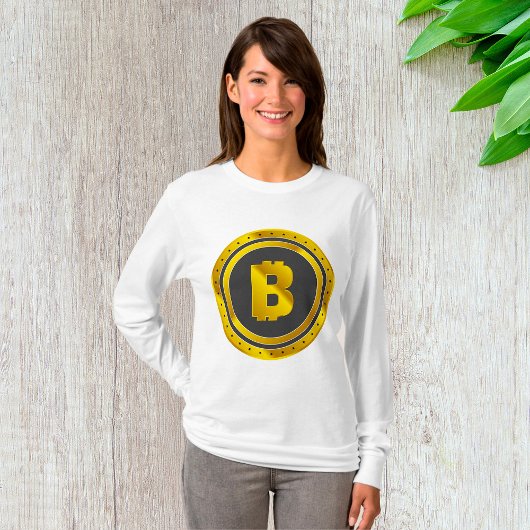 Gouden Bitcoin-symbool digitale valuta T-shirt