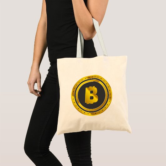Gouden Bitcoin-symbool digitale valuta Tote Bag