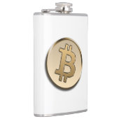 Gouden Bitcoin Vinyl Verpakte FlasK Heupfles (Rechts)