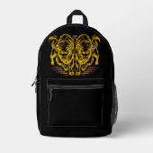 Gouden bizon die over de vlaktes loopt bij zonsond bedrukte rugzak (Voorkant)