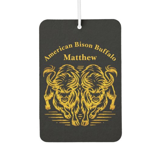 Gouden bizon die over de vlaktes loopt bij zonsond luchtverfrisser (Voorkant)