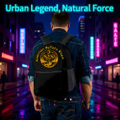 Gouden Bizon die rondloopt onder een maanverlichte Bedrukte Rugzak