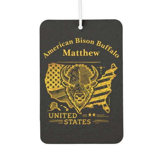 Gouden bizon illustratie met Amerikaanse kaart en  Luchtverfrisser (Voorkant)