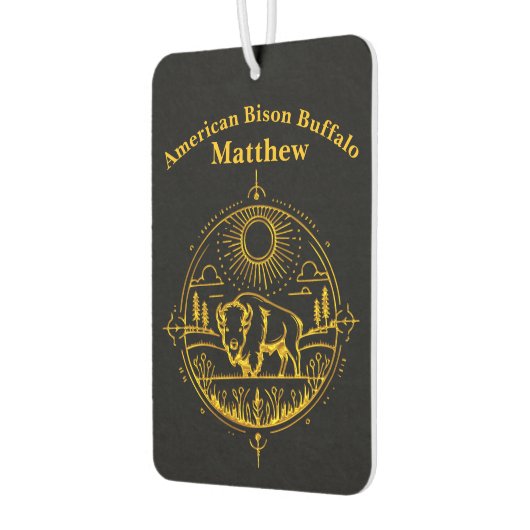 Gouden bizon in een schilderachtig landschap luchtverfrisser (Links)