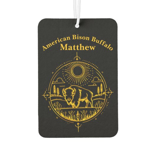 Gouden bizon in een schilderachtig landschap luchtverfrisser (Achterkant)