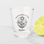 Gouden bizon in een schilderachtig landschap shot glas (Voorkant)