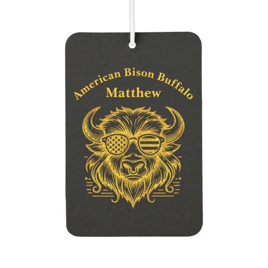 Gouden bizon in zonnebril illustratie luchtverfrisser (Voorkant)