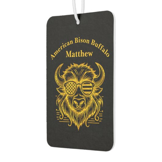 Gouden bizon in zonnebril illustratie luchtverfrisser (Links)