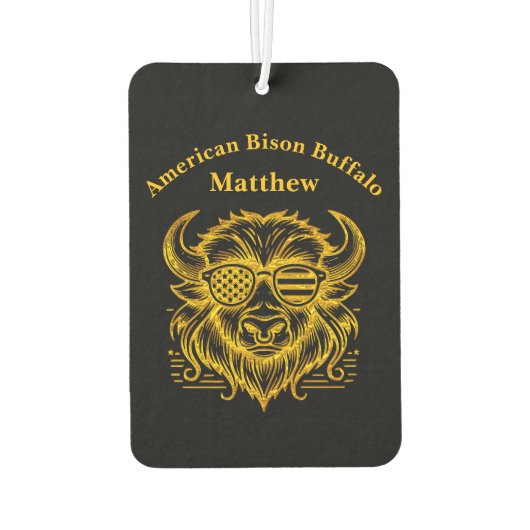 Gouden bizon in zonnebril illustratie luchtverfrisser (Achterkant)