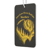 Gouden bizon portret met bos silhouet ontwerp luchtverfrisser (Links)