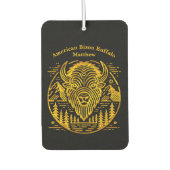 Gouden bizon te midden van bergen en bomen luchtverfrisser (Voorkant)