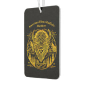 Gouden bizon te midden van bergen en bomen luchtverfrisser (Links)