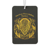 Gouden bizon te midden van bergen en bomen luchtverfrisser (Achterkant)