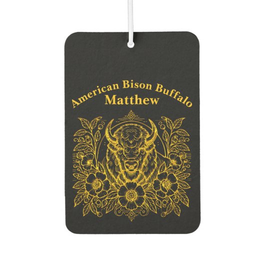 Gouden bizon tussen de bloemen luchtverfrisser (Voorkant)