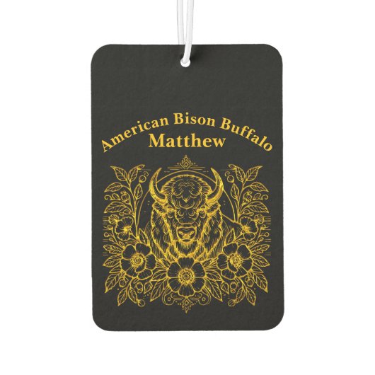 Gouden bizon tussen de bloemen luchtverfrisser (Achterkant)