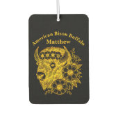 Gouden bizon versierd met bloemen en bladeren luchtverfrisser (Voorkant)